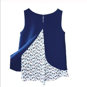 2 for $12 Bailey Anthropologie Floral Navy Blouse